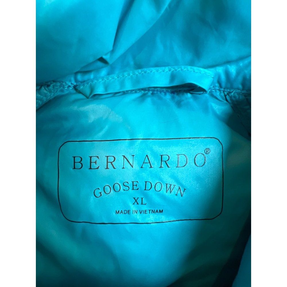 Bernardo Goose Down Puffer Vest Womens Extra Large Blue Full Zip - Picture 4 of 4